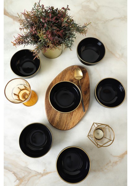 Siyah Gold Bulut Kase 12 cm 6 Adet indirimleri