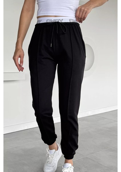 Kadın Bel Baskılı Paça ve Bel Lastikli Çimalı Eşofman Altı P-00018643