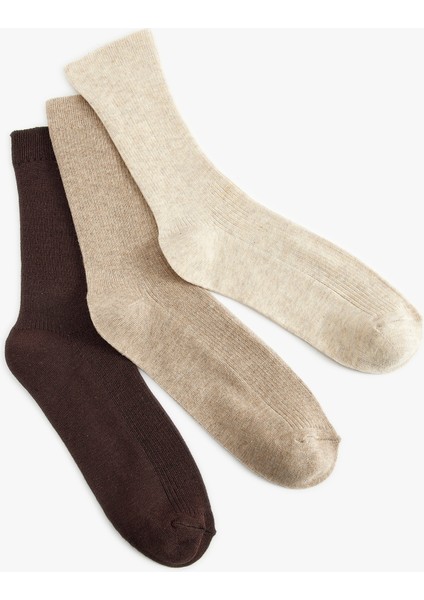 Çok Renkli 3'lü Soket Çorap Seti