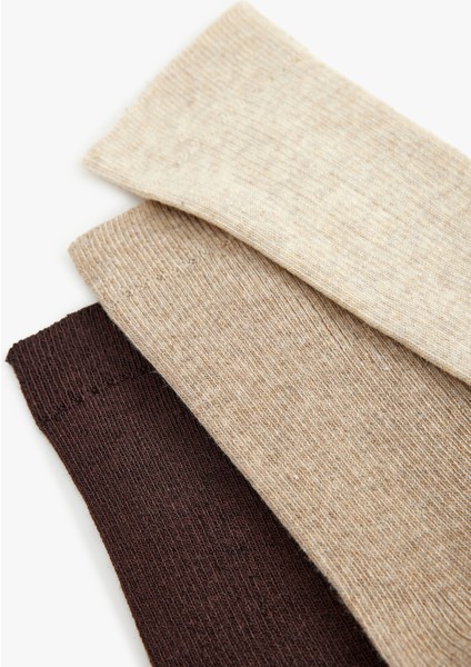 Çok Renkli 3'lü Soket Çorap Seti modelleri