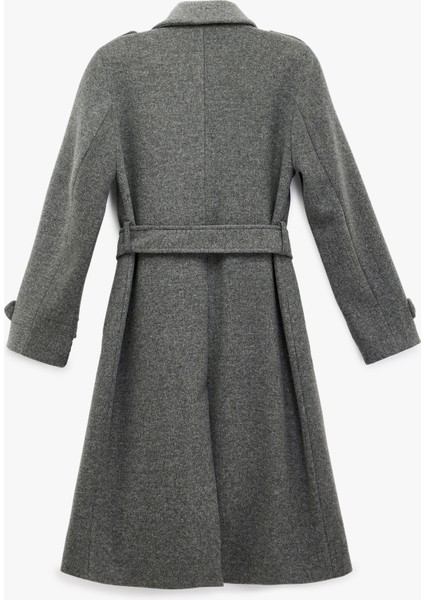 Cepli Uzun Kollu Kemerli Kruvaze Uzun Kaşe Kaban fiyatları