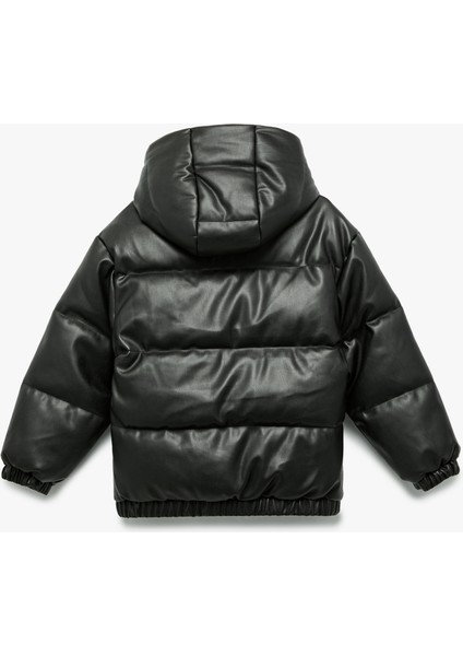 Uzun Kollu Kapşonlu Suni Deri Ceket fiyatları