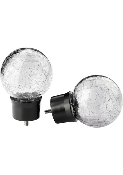 Insektsmal Perde Çubuğu Topuzu Cam Siyah 2 Adet