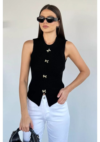 Kadın Gold Düğme Detaylı Triko Bluz P-00018640 fiyatları