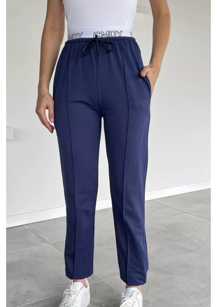 Kadın Bel Baskılı Paça ve Bel Lastikli Çimalı Eşofman Altı P-00018643