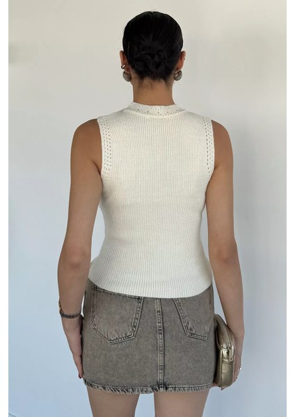 Kadın Gold Düğme Detaylı Triko Bluz P-00018640 fırsatları