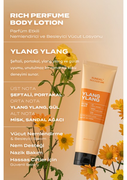 Parfüm Etkili Nemlendirici&besleyici Vücut Losyonu Kundal Rich Perfume Body Lotion 200ML Ylang Ylang fiyatları