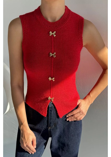 Kadın Gold Düğme Detaylı Triko Bluz P-00018640 fiyatları