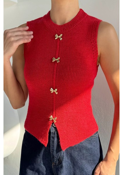 Kadın Gold Düğme Detaylı Triko Bluz P-00018640 modelleri