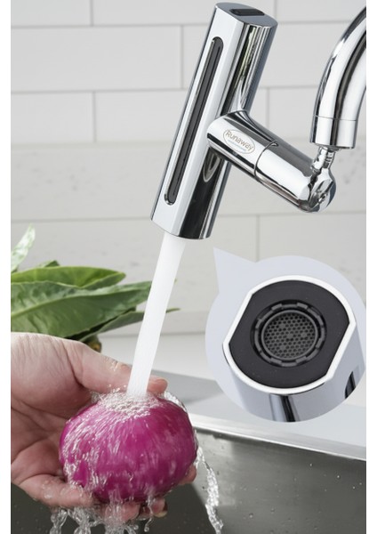 360 Derece Döner Musluk Başlığı Su Tasarruflu, 2'li Mod Köpük & Sprey modelleri