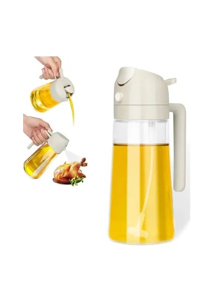 Çift Fonksiyonlu Yağdanlık Cam Şişe,sızdırmaz Tasarım, Zeytinyağı ve Sıvı Yağlar Için 550ML Cam Şişe