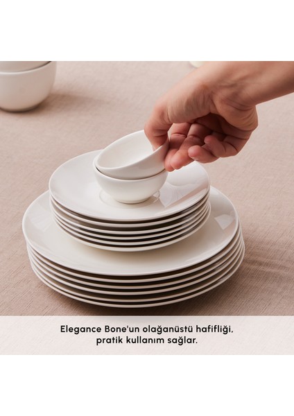Elegance Bone New Marcelo 26 Parça 6 Kişilik Kahvaltı Takımı Platin