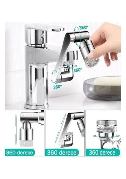 Akrobat Musluk Başlığı 1080° Dönebilen, 2'li Mod Köpük & Sprey 3 Boyut fırsatları