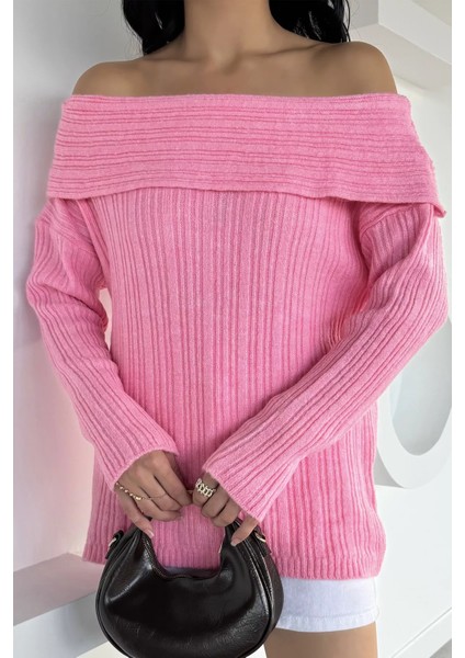 Kadın Madonna Yaka Kendinden Çizgi Desenli Triko Bluz P-00018618 fiyatları