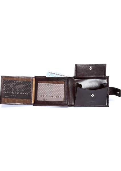 Kahve Hakiki Deri Erkek Cüzdan - S1CE00001109-B07