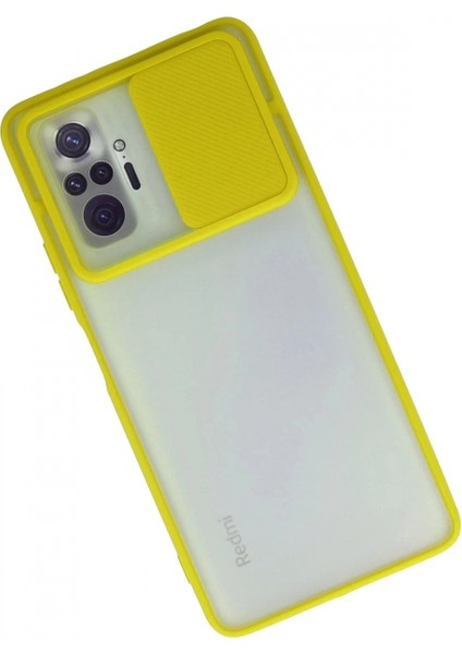 Xiaomi Redmi Note 10 Pro Kılıf Palm Buzlu Kamera Sürgülü Silikon - Sarı fiyatları