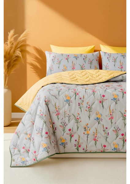 Begonvil Çift Kişilik Pamuklu Kapitone Pike & Yatak Örtüsü