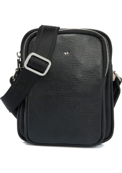Siyah Hakiki Deri Erkek Çapraz Askılı Çanta - S1AC00021187-A6F