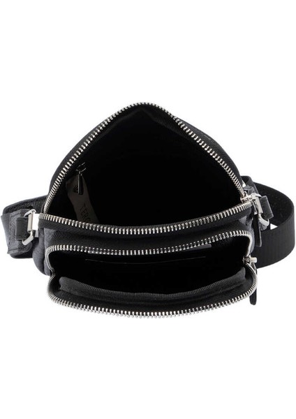 Siyah Hakiki Deri Erkek Çapraz Askılı Çanta - S1AC00021187-A6F