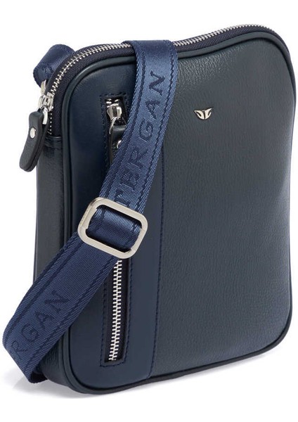Lacivert Hakiki Deri Erkek Çapraz Askılı Çanta - S1AC00021472-I91