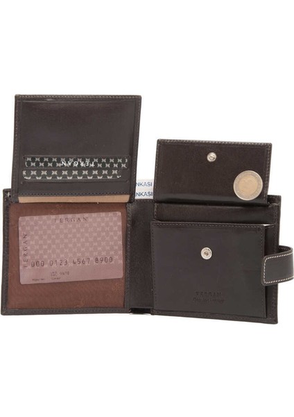 Kahve Hakiki Deri Erkek Cüzdan - S1CE00001557-A98