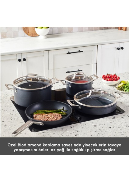Biodiamond Supreme Indüksiyon Tabanlı 7 Parça Tencere Seti modelleri