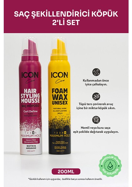 Icon Care Saç Şekillendirici ve Buke Belirginleştirici 2'liset fırsatları