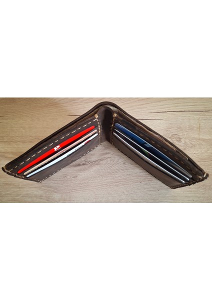 Skald Hakiki Deri El Yapımı Erkek Cüzdan ( Chesnut)