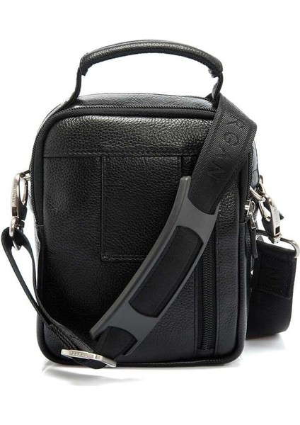 Siyah Hakiki Deri Erkek Çapraz Askılı Çanta - S1AC00021285-A6F