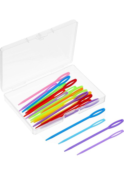 100pcs plastik iğne ipliği büyük göz 2 farklı boyutta iplik dikiş iğneleri 2.76 ve 3,54 inç renkli güvenlik bağsı iğnesi (Yurt Dışından)