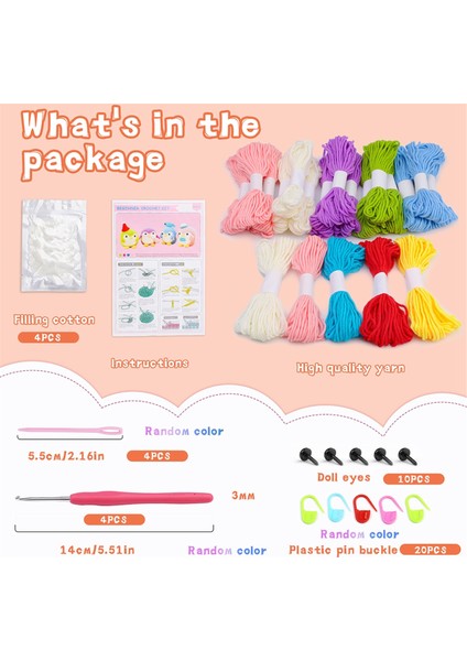 4pcs Dıy Tığ Işi Penguen Kiti El Örgü Iplik Iğneleri Peluş Bebek Kolay (Mavi, Yeşil, Mor, Pembe) (Yurt Dışından) fiyatları