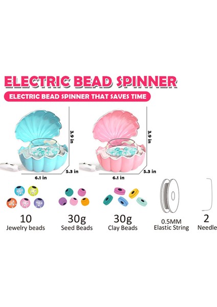Boncuk Stringing Machine Spinner, İğne ve İplik Bilezikleri ile Kız Clay Electric için Hediye Yapma (Yurt Dışından) modelleri