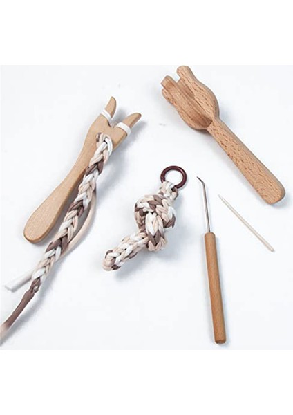 Taşınabilir Örgü Çatal ve İğne Kiti, Lucet Fork Tığ işi, 8pcs Ahşap Düğme Çatal Büyük Göz İğne Seti (Yurt Dışından) indirimleri