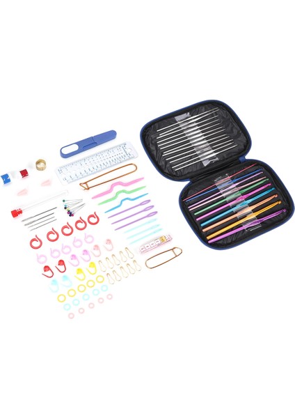 100pcs İplik Örgü İğne Dikiş Araçları ile Tığ işlemci kanca seti Örgü Dikiş Diya El Sanat Araçları Kiti (Mavi) (Yurt Dışından) fiyatları
