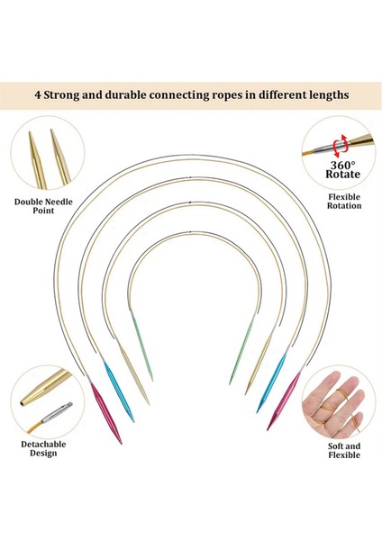 Alüminyum değiştirilebilir dikiş tığ işi iğneler dairesel örgü iğneleri Set dokuma iplik örgü aletleri örgü kiti c (Yurt Dışından) indirimleri