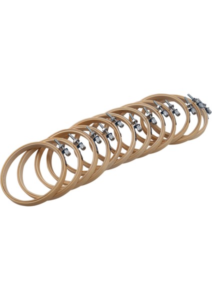 12 adet 4 inç nakış çemberleri set dökme bambu daire çapraz dikiş çember yuvarlak halka (Yurt Dışından)