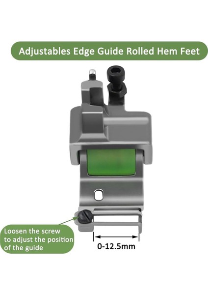 X6 Ayarlanabilir Kenar Kılavuzu Haddelenmiş Hem Ayaklar 0.1-12.5mm, Roller Hemmer Pres Ayağı Endüstriyel Lockstitch Sol bıçağı (Yurt Dışından) modelleri