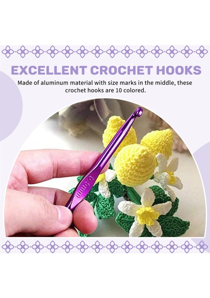 100pcs İplik Örgü İğne Dikiş Araçları ile Tığ işlemci kanca seti Örgü Dikiş Diya El Sanat Araçları Kiti (Mavi) (Yurt Dışından) indirimleri