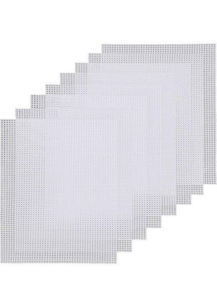 Tuval pedleri 8 adet beyaz dikdörtgen plastik örgü tabakası DIY el sanatları için esnek plastik tuval (Yurt Dışından)