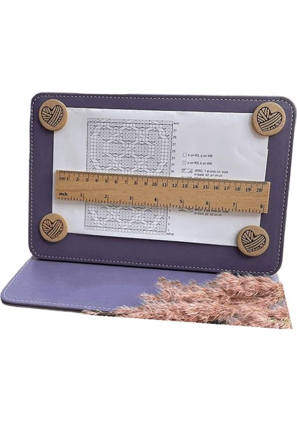 Grafik Tutucu Örgü Aracı, Örgü Aracı Aksesuarları Grafik Tutucu, Örme Desen Tutucu, Tığ Desen Tutucu Mor (Yurt Dışından)