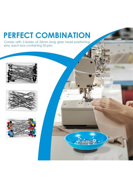 Manyetik pim tutucu kase, dikiş için pim yastığı, manyetik pim tutucu, 150pcs top kafası düz pimler, DIY el sanatları için (Yurt Dışından) fırsatları