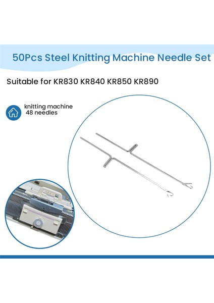 50pcs Çelik Örgü Makinesi İğne Seti, KR830 KR840 KR850 KR890 (Yurt Dışından) indirimleri