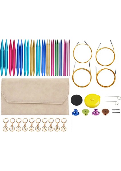 Alüminyum değiştirilebilir dikiş tığ işi iğneler dairesel örgü iğneleri Set dokuma iplik örgü aletleri örgü kiti (Yurt Dışından) modelleri