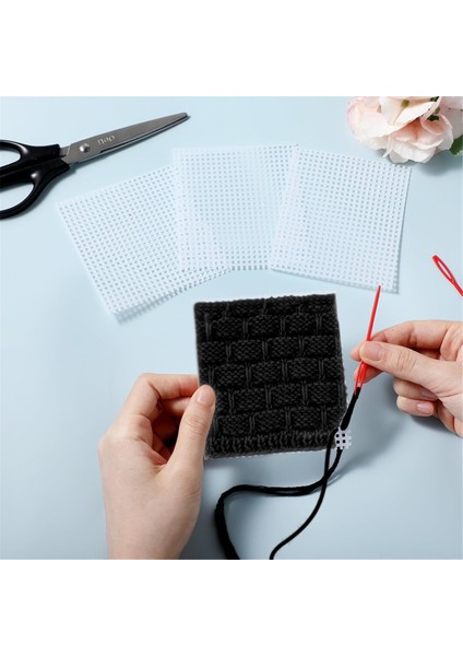 Nakış için plastik örgü plastik tuval akrilik iplik için beyaz örgü el yapımı örgü tığ işi proje yapımı (Yurt Dışından) fırsatları