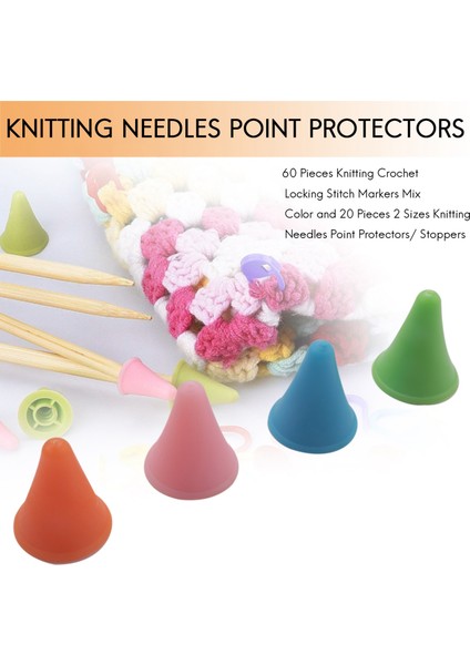 60 adet Örgü Tığ kilitleme dikiş işaretleri Renk ve 20 adet 2 Boyut Örgü İğneleri Nokta Koruyucuları/ Durdurucular (Yurt Dışından) indirimleri