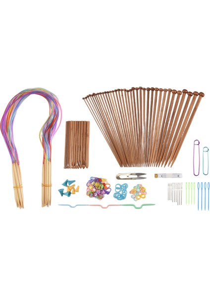 Örgü İğneleri Set-18 Çiftler 18 Boyutlar Bambu Dairesel Örgü İğneleri + 36 Tek Noktalı Bambu Örgü İğneleri + Dokuma Aletleri Örgü Kitleri (Yurt Dışından) fiyatları