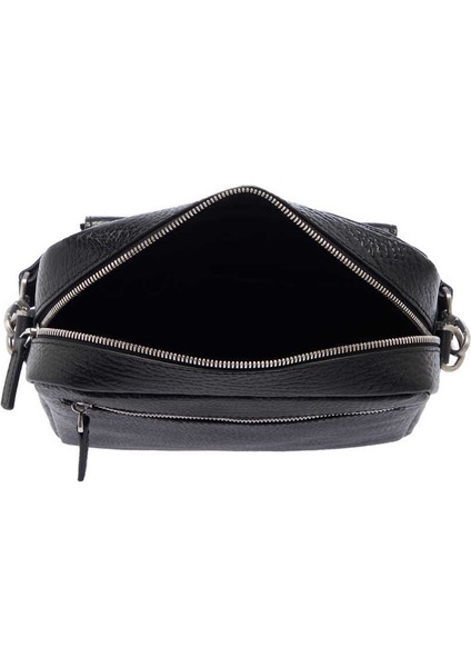 Siyah Hakiki Deri Erkek Çapraz Askılı Çanta - S1AC00021431-P6Y