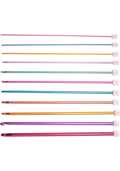 11pcs 27cm çok renkli alüminyum Tunus Afgan Tığ işi örgü iğneler 2-8mm (Yurt Dışından) modelleri