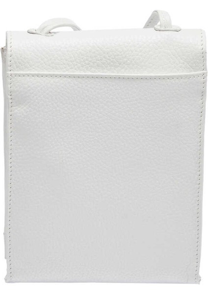 Beyaz Hakiki Deri Kadın Çapraz Askılı Çanta - S23Y1BC80168-B69