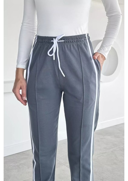 Kadın Bel ve Paça Lastikli Çimalı Şeritli Eşofman Altı P-00018642 modelleri